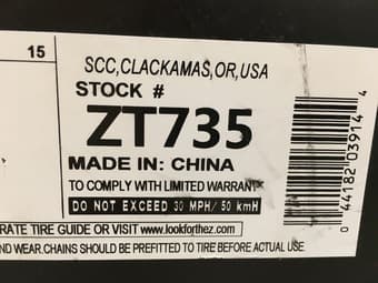 Security Chain Company (SCC) ZT735 Tire Chain 2