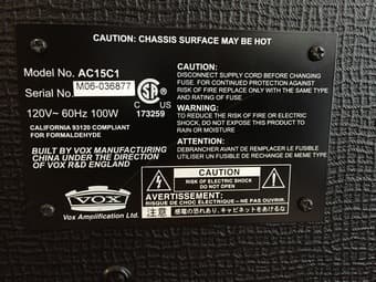 Vox AC15 C1 1x12" Tube Amp 3