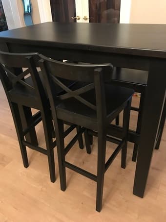 IKEA STORNAS Bar Table and INGOLF Bar Stool with Backrest 1