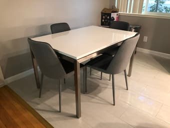 LIKE NEW dining table ($449) + 4x Dining Chairs (4x$89) 1