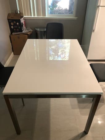 LIKE NEW dining table ($449) + 4x Dining Chairs (4x$89) 2