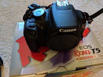 Canon EOS Rebel T5 DSLR Camera with EF-S 18-55mm IS II + EF 75-300mm 2