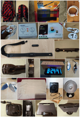 various items (backpack, apple, classroom and kitchen and others) 1