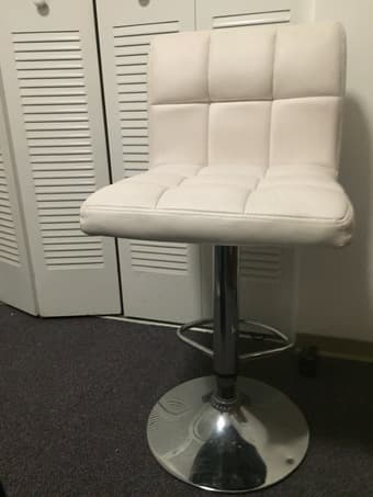 Fixed Hight ARTISS LINEN FABRIC BAR STOOLS-1-white color 1