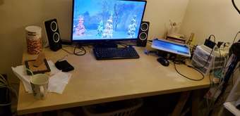 single bed, desk, and others 3