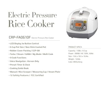 Cuckoo pressure rice cooker (6 cups) 3