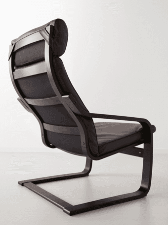 Leather Ikea Poang Chair + Ottoman 2
