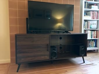 Modern 52" TV stand console in dark walnut 2