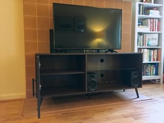 Modern 52" TV stand console in dark walnut 3