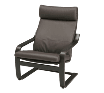 Leather Ikea Chair + Ottoman 1
