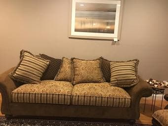 Sofa, Chair (Raymour and Flanigan) + Loveseat (Ashley) + Coffe 2