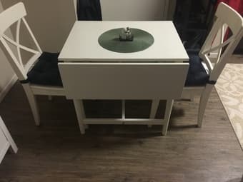 INGATORP Drop leaf table and 2x Chairs 1