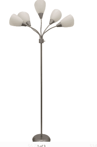 5-Head Floor Lamp  & 4 Light Bulbs 1