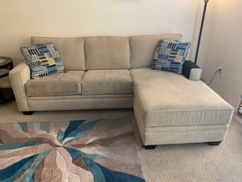 Beige Sectional Sofa with Reversible Chaise 1