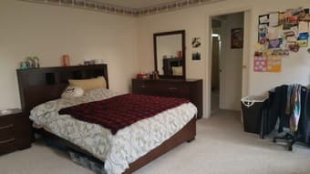 Spacious master bedroom, private bathroom in a house 1