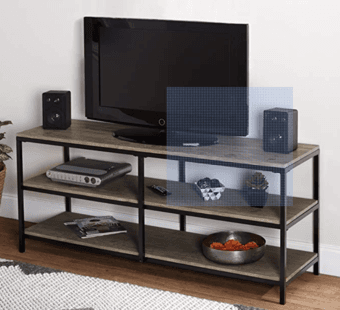 TV Stand With Open Shelves, (Wood/Metal) 1