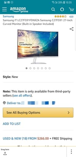 27-inch Samsung Curved Monitor with Internal Speaker 1