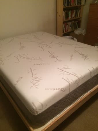 Queen size Mattress (memory) and frame-very good conditon 1