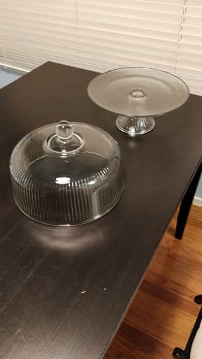 Ribbed glass dome cake set (by Anchor Hocking) 2