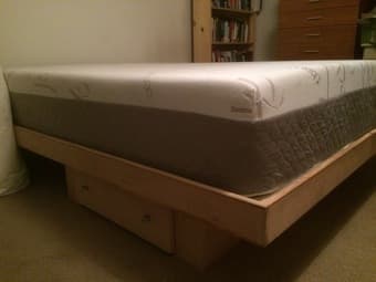 Queen size Mattress (memory) and frame-very good condition 2
