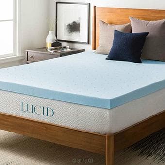 LUCID 3-inch Gel Memory Foam Mattress Topper 1