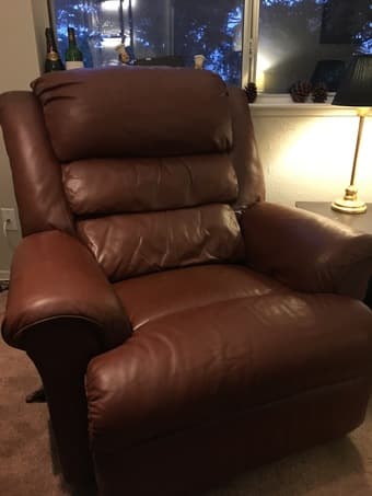 Brown Leather Sofa & Recliner 2