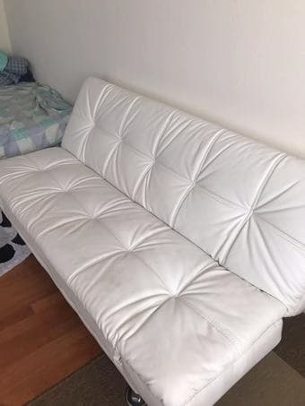a white leather bed sofa for sale 2