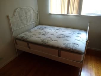 Beautiful White bed frame and mattres (can also be sold separately) 1