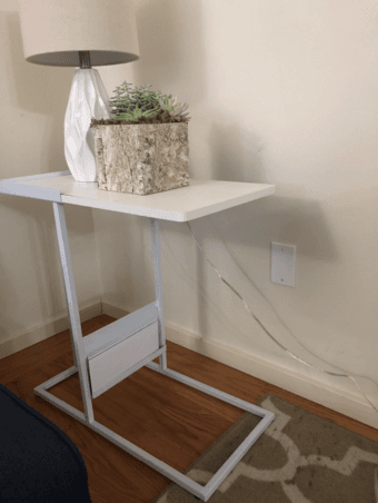 White end table with magazine rack 1