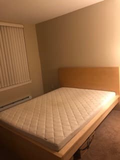 Queen size bed frame and mattress 1