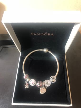 Pandora charms & earring,  necklace, cosmetic mirror --- pretty new 3