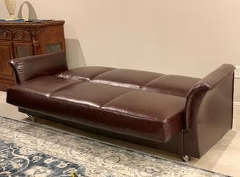 Brazilian Leather Skin Sofa Bed 2