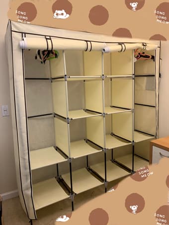 Detachable wardrobe, bedside table, floor lamp, and hair drier 1