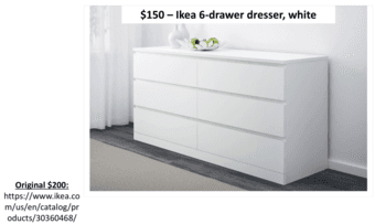 $150 – Ikea 6-drawer dresser, white 1