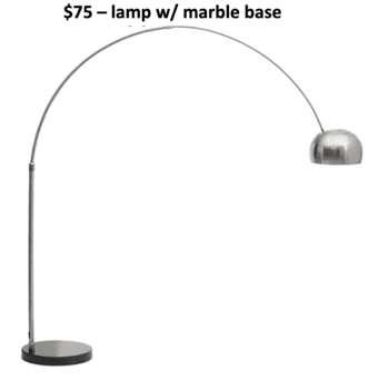 $75 -floor lamp; marble base 1
