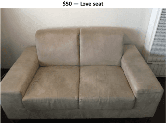 Beige love seat 1