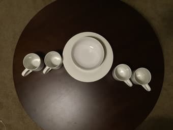 Mainstays 5 plates+4 small plates+2 bowls+4 mugs (palo alto) 2