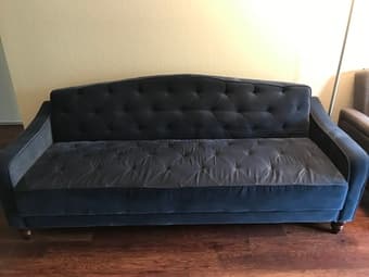 3-seater tufted sofa-cum-bed and coffee table 1