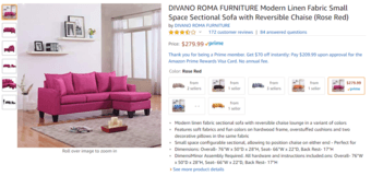 Linen Fabric Small Space Sectional Sofa 1