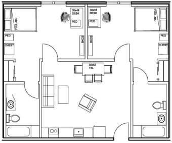 Summer sublet: Furnished room w/ private bathroom in 2BR Apt on campus 2