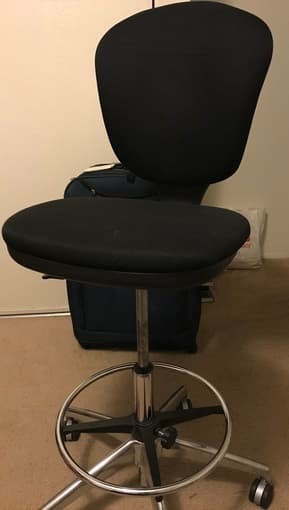 Standing desk w/ chair, standing mat, external monitor, laptop stand 3