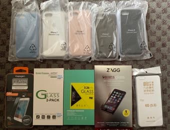New Apple iPhone 7/8 case in different colors and glass screen protect 1