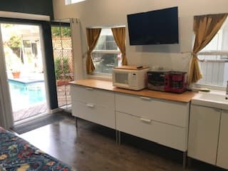 Available 6/16 Furnished adorable studio pool house 2