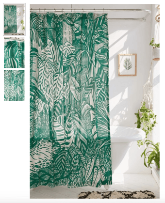 Beautiful shower curtain with plant graphic 1