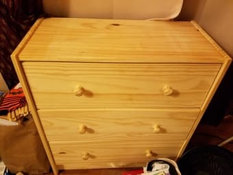 3 Drawer Wooden Dresser 1