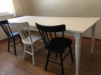 Moving out sale: white extendable dining table!! 1