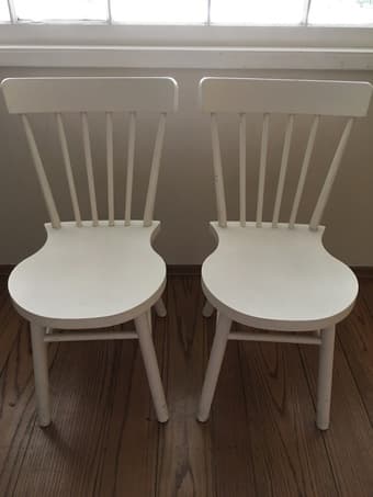 Moving out sale: dining chairs (2 black, 2 white)!! 1