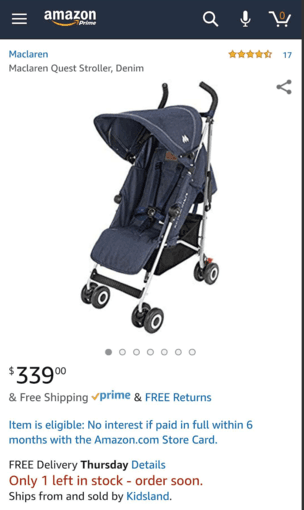 2017 Maclaren Quest Stroller - lightweight - Denim 2