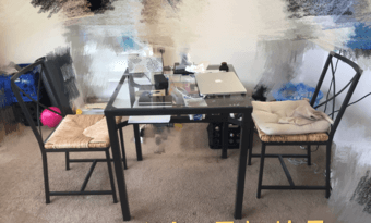 ikea coffee table, with two chairs (very new!) 1