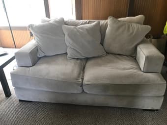 Comfy beige corduroy couch 1